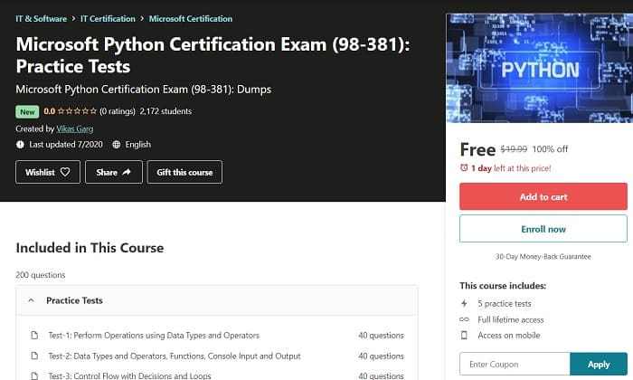 python certification practice exam